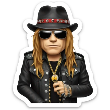 Axl Rose con micrófono  sticker