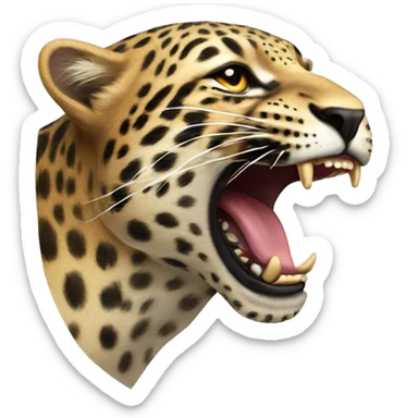 Leopard Roaring sticker