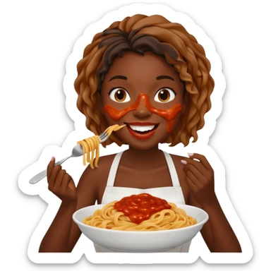 the black woman who eats pasta sticker