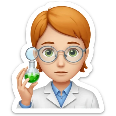 laboratory researcher analyzing dish. sticker