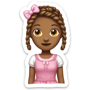 Brown skin hello kitty with braids sticker