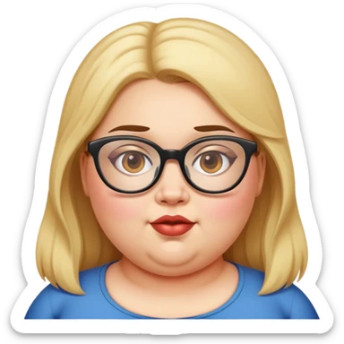 Fat girl with glasses  sticker