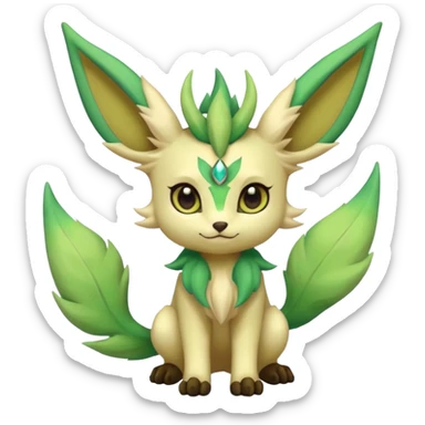 Kawaii cute cool feral Sprigatito-Leafeon (full body) sticker
