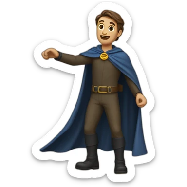 man turning and flicking cape dramatic sticker