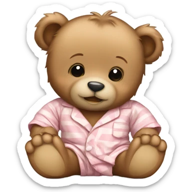 Baby Teddy Bear wearing a pyjama  sticker
