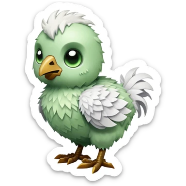 baby zombie on a tiny white chicken in Minecraft style sticker
