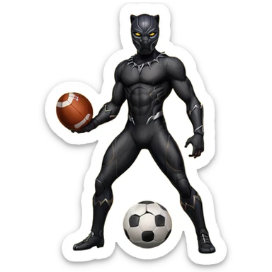 Black Panther standing on burning football field sticker