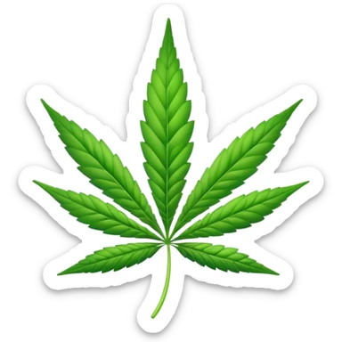 a happy cannabis leaf sticker