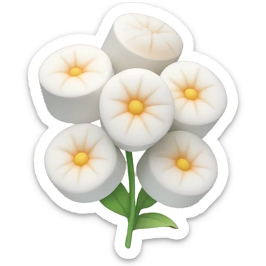 marshmallows in the shape of flowers sticker
