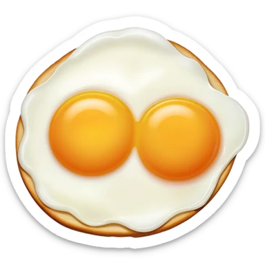 fried egg with only white sticker