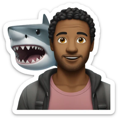 Real picture with shark sticker