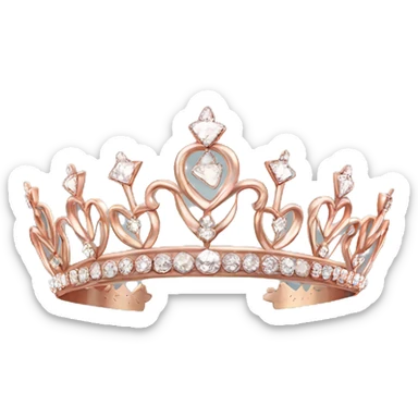 Realistic rose gold tiara sticker