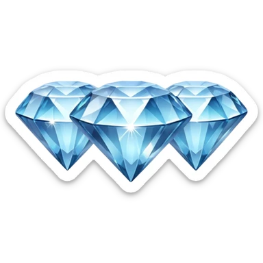 3 shiny diamonds closely together sticker