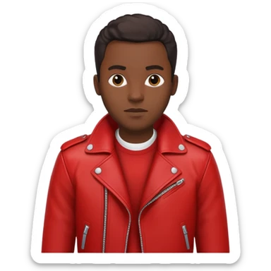 Motorbiker black man with red leather jacket sticker