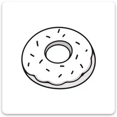 playful hand-drawn doodle of an aesthetic bagel with playful lines sticker