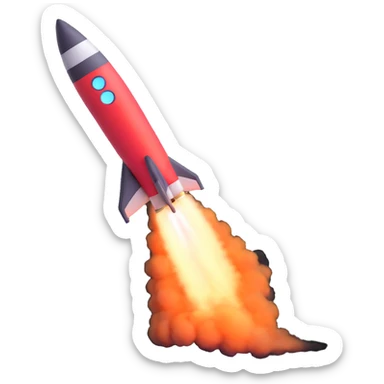 fast rocket with speed trail sticker
