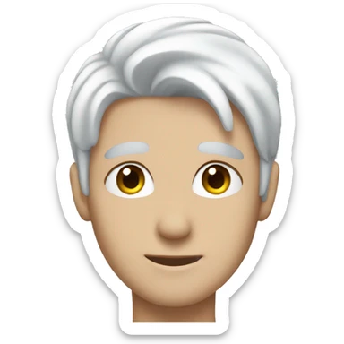 white haired blue eyed young man sticker