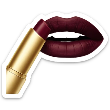 Burgundy lipstick - “Elegant burgundy lipstick with a gold case sticker