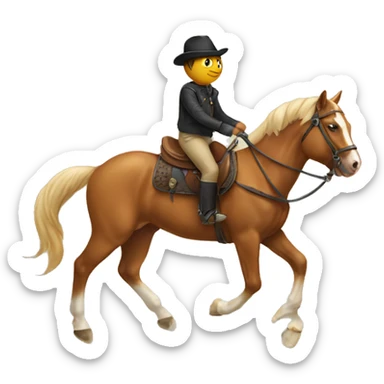 Cat riding a horse  sticker