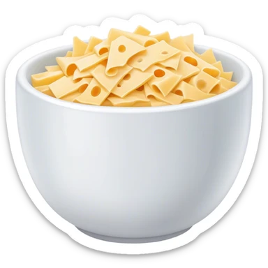 shredded white cheese in a bowl without circles sticker