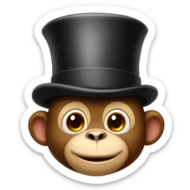 cute monkey with a top hat sticker