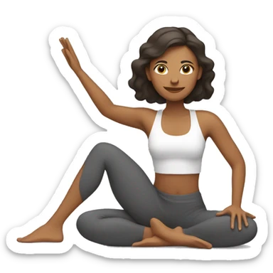 Una mujer haciendo yoga sticker