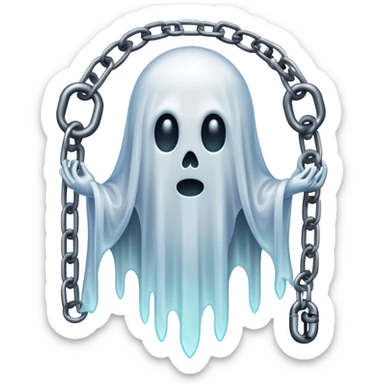 ghostly specter with chains sticker