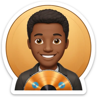 Vinyl Record Collector black man sticker