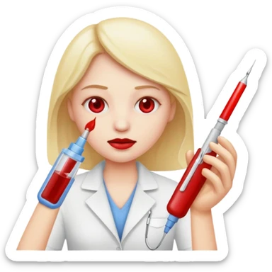 Emoji getting blood test sticker