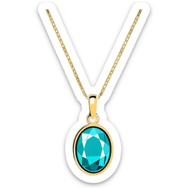 pendant with a gemstone or crystal on a chain sticker