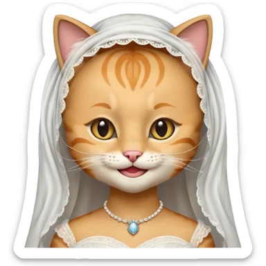 cat bride  sticker