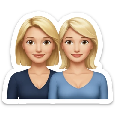 i want an emoji with 2 blonde girls like the movie "the holiday" They are not touching each other. One is Cameron Diaz, the tother Kate Winslet. sticker