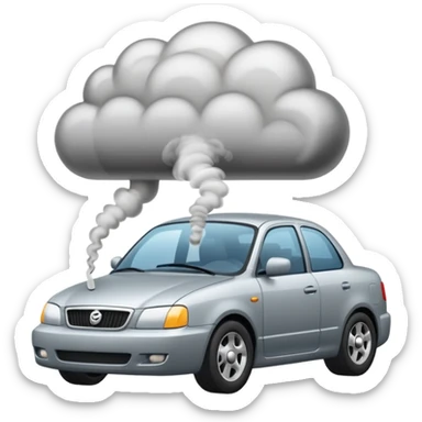 smoke coming out of a car exhausts  sticker