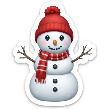 Cute snowman full body with snow sticker