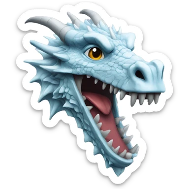 ice dragon head in game of thrones style sticker