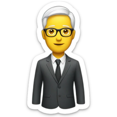 white man with yellow tinted glasses wearing a suit  sticker