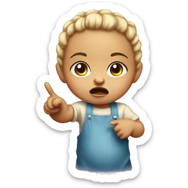 angry baby girl pointing with hand sticker