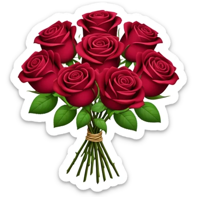 bouquet of burgundy roses  sticker