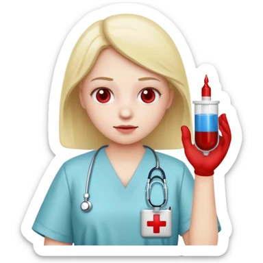 Emoji getting blood test sticker