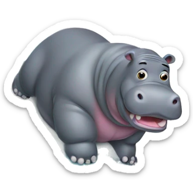 fat hippo surfing  sticker