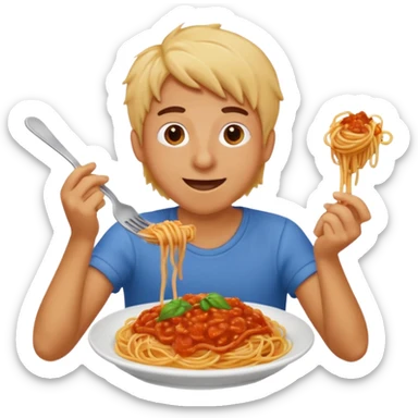 Tung tung sahur eating spaghetti  sticker