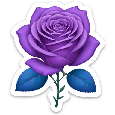rose shape flower, no stem, now make it a blue purple color. dont use two colors, just one, the color code is: 0019ff sticker