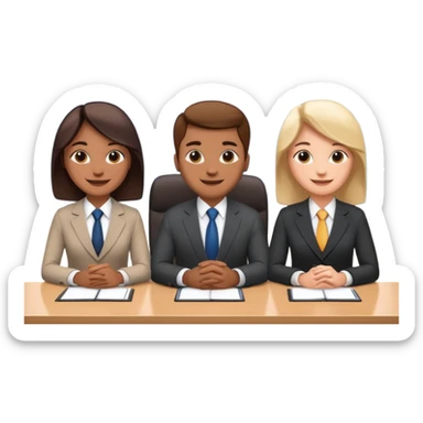 3 people business meeting sticker