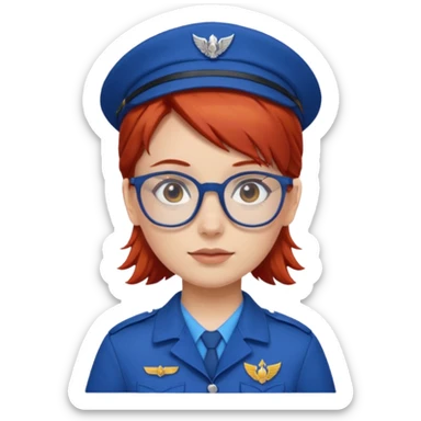 scout girl with blue scout uniform, red haired and glassess sticker