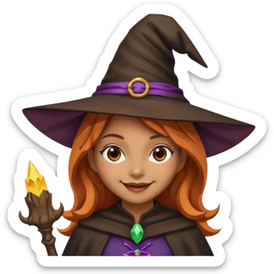 Pretty girl with Light brown skin dressed as a Witch sticker