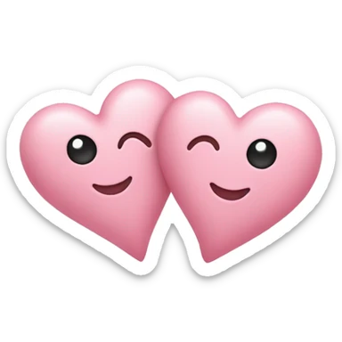 two pastel pink hearts - small sticker