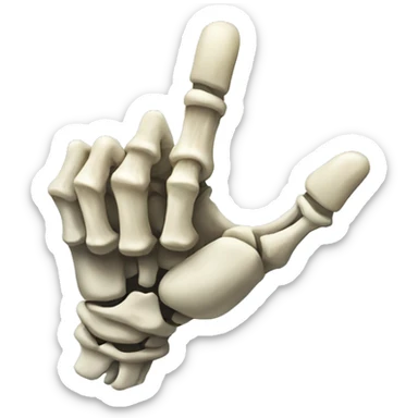 Thumb up skeleton hand sticker