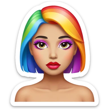 Lush lips, rainbow colored sticker