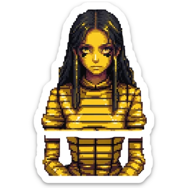 gold girl in jail cell sticker
