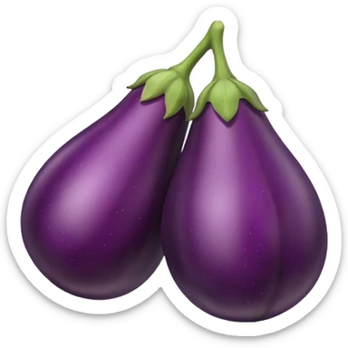 An eggplant with two balls sticker